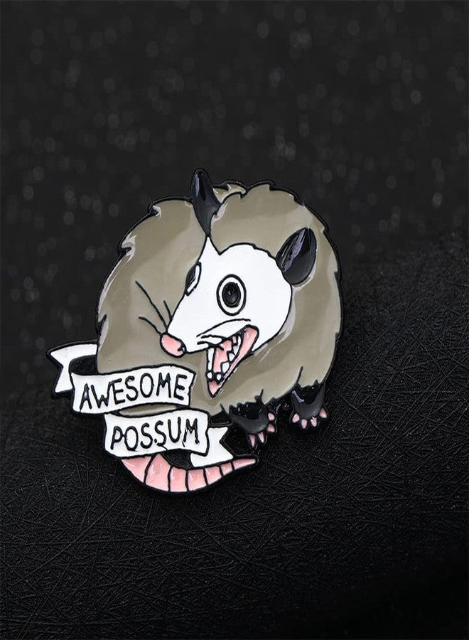 POYAMUSE Awesome Possum Enamel Brooch Pin - Cartoon Cute Animal Badge for Women and Men's Fashion Jewelry Accessories-awesome - Image 3